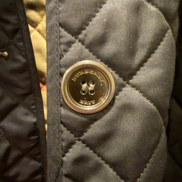 Burberry Brit Navy Quilted Jacket with Plaid Lining - Picture 4 of 5